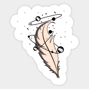 quill planets ,awesome quill space Sticker
